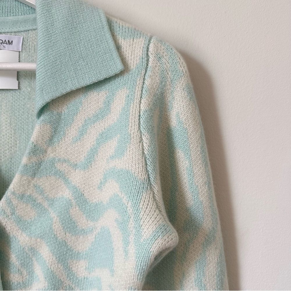NAADAM Cashmere Wool Cropped Cardigan Seafoam Button Front Size S - Picture 3 of 5